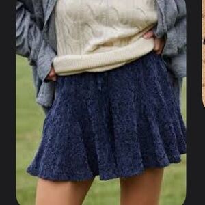 Aerie Midnight Blue Lace Mini Skirt